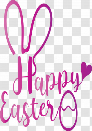 Happy Easter With Bunny Ears Transparent PNG