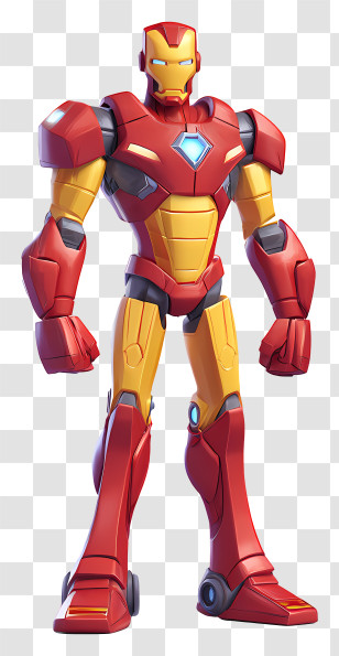 Iron Man - Red Robot In Futuristic Armor Transparent PNG