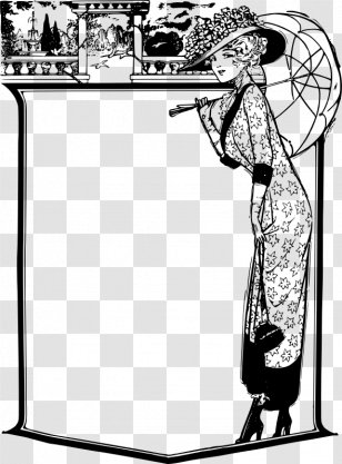 Picture Frames Clip Art - Joint - Umbrella Clipart Black And White Transparent PNG