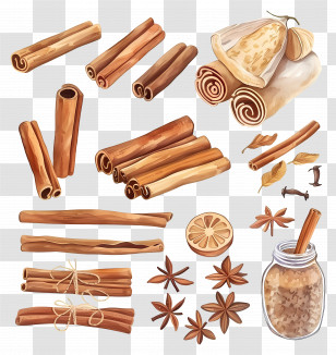 Cinnamon - Cinnamon And Spice Watercolor Illustration Transparent PNG
