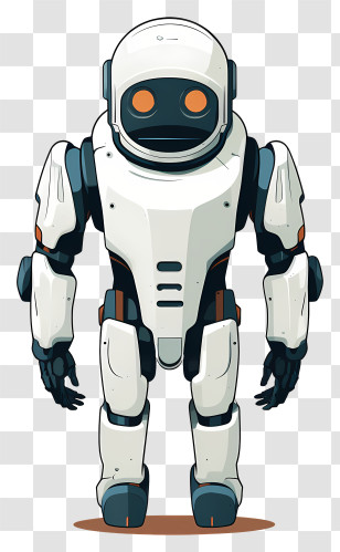Robot - Futuristic Robot In White Armor Design Transparent PNG