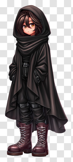 Anime Mysterious Cloak - Mysterious Figure In Dark Cloak Transparent PNG