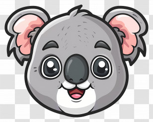 Cute Koala Face - Cute Cartoon Koala Transparent PNG