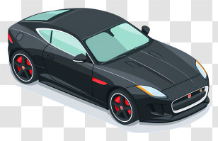 Black Sports Car - Black Sports Car Illustration Transparent PNG