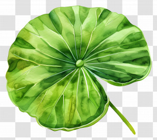Lotus Leaf - Vibrant Green Lotus Leaf Illustration Transparent PNG