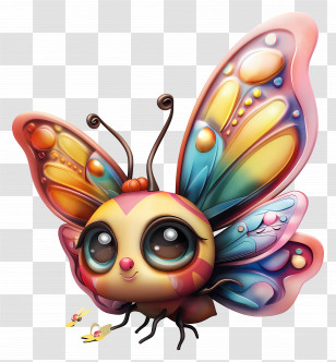 Butterfly - Colorful Fantasy Butterfly Illustration Transparent PNG