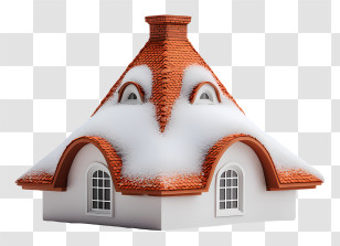 Snow Capped Roof - Charming Snow-Capped Cottage Roof Transparent PNG