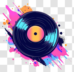 Vinyl Record - Colorful Vinyl Record Artwork Transparent PNG