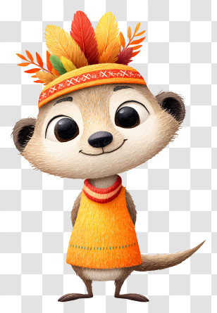 Thanksgiving Meerkat - Adorable Feathered Meerkat Transparent PNG