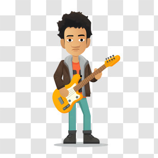 Toca Life World Character - Boy With Guitar And Jacket Transparent PNG
