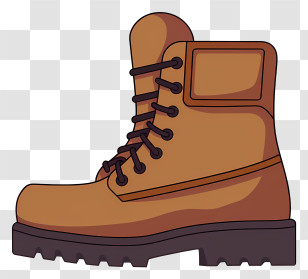 Brown Leather Hiking Boots - Sturdy Brown Boot Illustration Transparent PNG