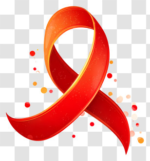 Luminous Red Ribbon Symbol - Red Awareness Ribbon Icon Transparent PNG