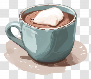 Mug Of Cocoa - Cup Of Hot Chocolate With Marshmallow Transparent PNG
