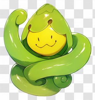 Budew - Cartoon Green Sprout Character With Smile Transparent PNG