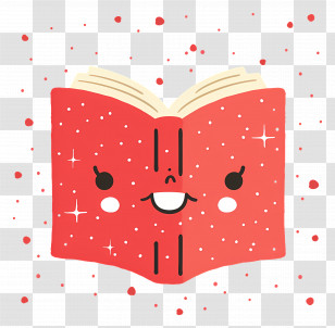 Cartoon Book - Red Smiling Cartoon Book Illustration Transparent PNG