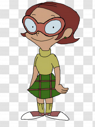 Cartoon Character - Cartoon Girl With Glasses In Animation Style Transparent PNG