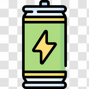 Energy Drink - Green Energy Drink Can With Lightning Logo Transparent PNG
