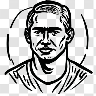 Boy - Black And White Portrait Drawing Transparent PNG