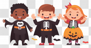 Halloween Kids - Children Dressed In Halloween Costumes Transparent PNG