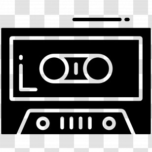 Cassette - Black Retro Cassette Tape Transparent PNG