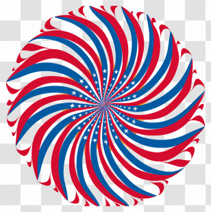 4th Of July - Patriotic Swirl With Stars Transparent PNG