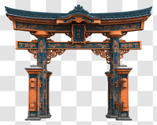 Ornate Torii Gate - Decorative Archway Transparent PNG