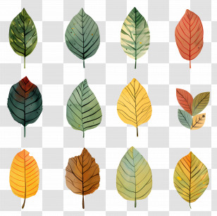 Leaf - Various Colorful Leaves For Autumn-Themed Illustration Transparent PNG