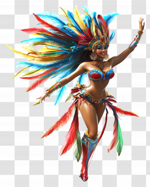 Rio Carnival - Colorful Carnival Dancer Transparent PNG