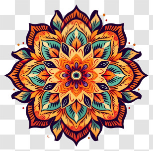 Floral Pattern - Vibrant Artistic Mandala Design Transparent PNG