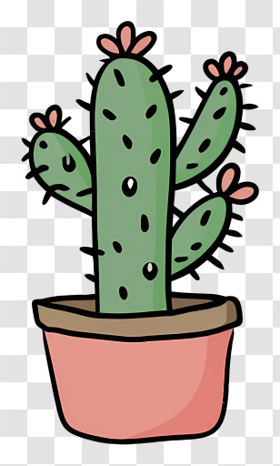 Cartoon - Cartoon Cactus In A Pink Pot Transparent PNG