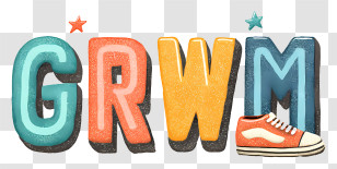 Word Grwm - Colorful GRWM Letters With Shoe Transparent PNG