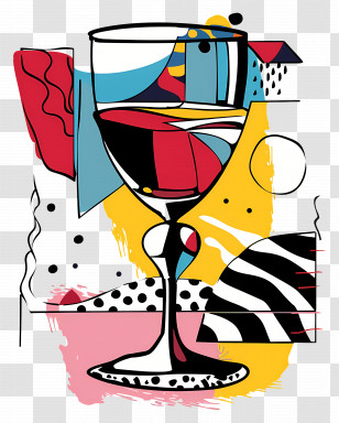 Wine Glass - Abstract Wine Glass Art Transparent PNG