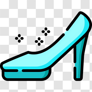 Cinderella Shoe - Blue High Heel Shoe Illustration Transparent PNG