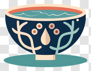 Blue And White Pattern - Decorative Bowl With Soup Transparent PNG