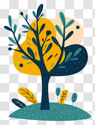 Tree - Abstract Tree Design With Vibrant Colors Transparent PNG