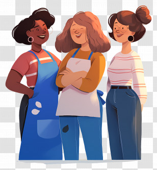 Women Day - Three Women Smiling Together Transparent PNG