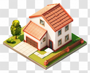 House Real Estate - Miniature House With Garden Illustration Transparent PNG