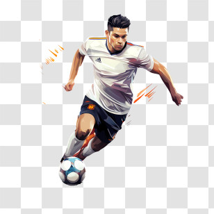 Soccer Player - Soccer Player Dribbling The Ball Illustration Transparent PNG