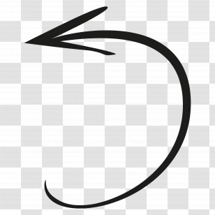 Doodle Arrow - Curved Leftward Arrow Illustration Transparent PNG