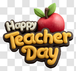 Happy Teachers Day - Happy Teacher Day With Apple Transparent PNG