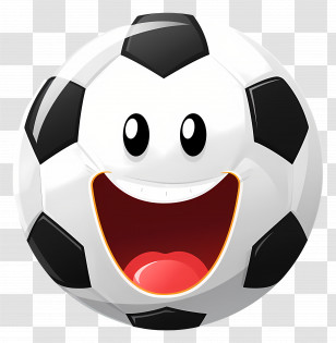 Soccer - Happy Smiling Cartoon Soccer Ball Transparent PNG