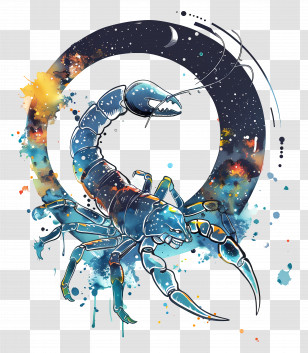 Scorpio - Cosmic Scorpion Illustration Transparent PNG