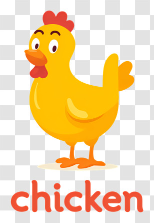 Chicken Logo - Cute Yellow Chicken Illustration Transparent PNG