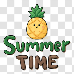 Minimalist Summer Word Logo - Cute Pineapple Summer Time Transparent PNG