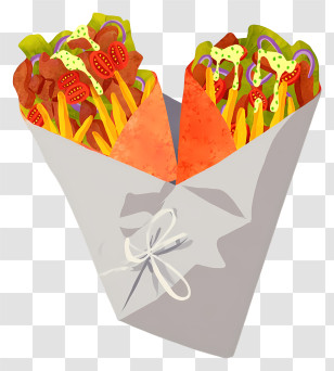 Shawarma Wrap - Double Street-Food Wrap Cones Transparent PNG