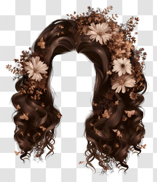 Wig - Floral Hair Decoration Transparent PNG