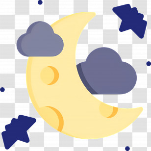 Halloween Moon - Illustration Of Moon, Clouds, And Stars Transparent PNG