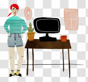 Table Desk Chair Sitting Icon Transparent PNG