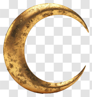 Crescent Moon - Gold Crescent Moon Decorative Design Transparent PNG
