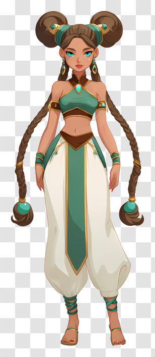 Junjun From Sailor Moon - Teal Harem Princess Character Transparent PNG